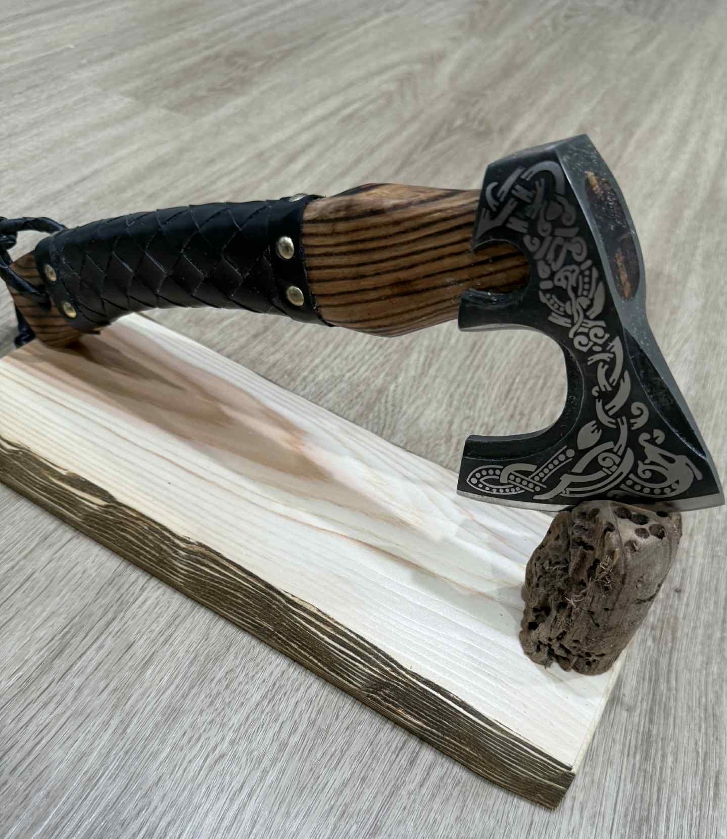 Driftwood Axe Stand w/ Axe