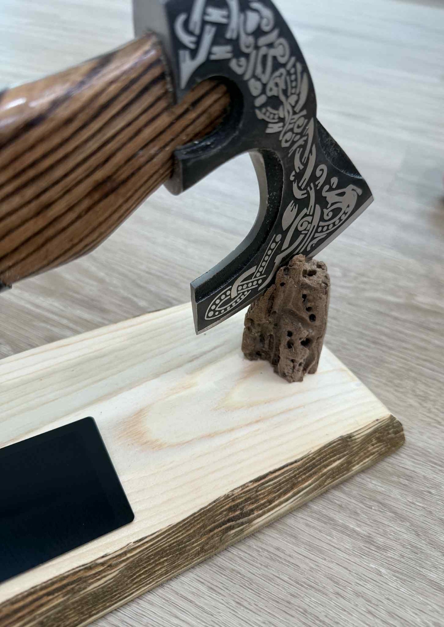 Driftwood Axe Stand w/ Axe