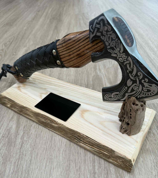 Driftwood Axe Stand w/ Axe